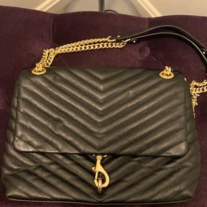 Black Rebecca Minkoff bag with chain strap and dust bag